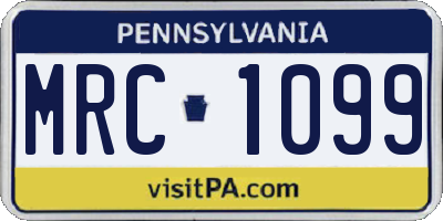 PA license plate MRC1099