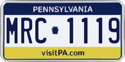 PA license plate MRC1119