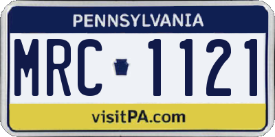 PA license plate MRC1121