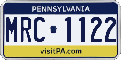 PA license plate MRC1122