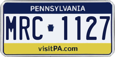 PA license plate MRC1127