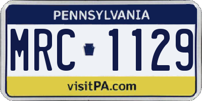 PA license plate MRC1129