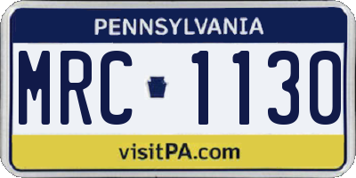 PA license plate MRC1130