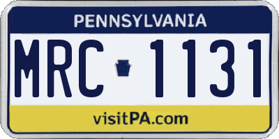 PA license plate MRC1131