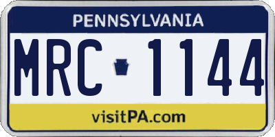 PA license plate MRC1144