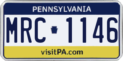 PA license plate MRC1146