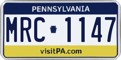 PA license plate MRC1147