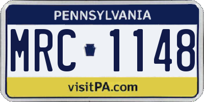 PA license plate MRC1148