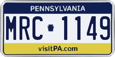 PA license plate MRC1149