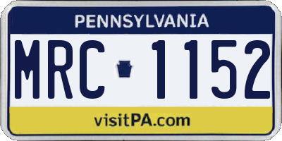 PA license plate MRC1152