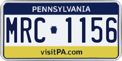 PA license plate MRC1156
