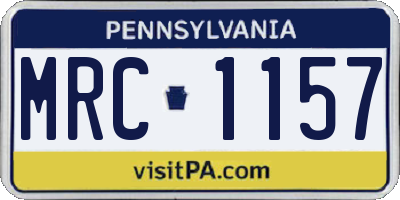 PA license plate MRC1157