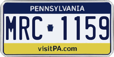 PA license plate MRC1159