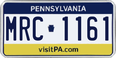 PA license plate MRC1161