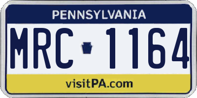 PA license plate MRC1164