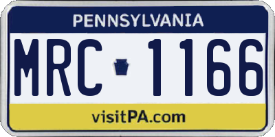 PA license plate MRC1166