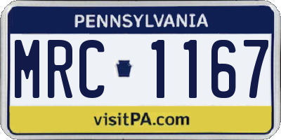 PA license plate MRC1167
