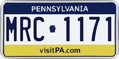 PA license plate MRC1171