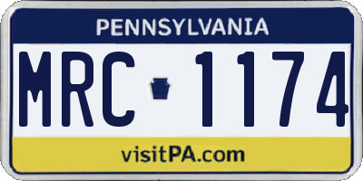PA license plate MRC1174