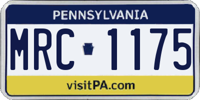 PA license plate MRC1175