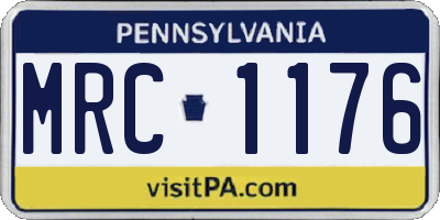 PA license plate MRC1176