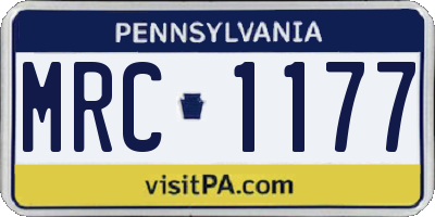PA license plate MRC1177