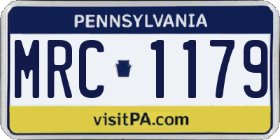 PA license plate MRC1179
