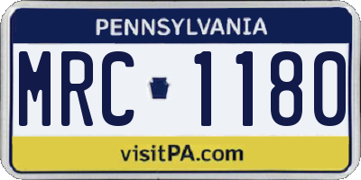 PA license plate MRC1180
