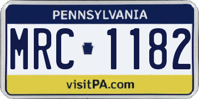 PA license plate MRC1182