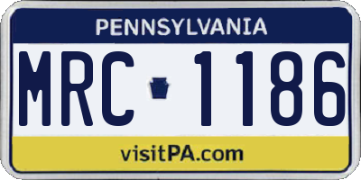 PA license plate MRC1186