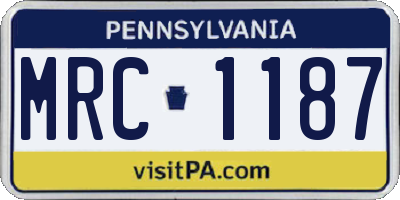 PA license plate MRC1187
