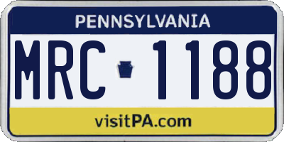 PA license plate MRC1188