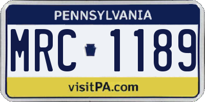 PA license plate MRC1189