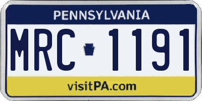 PA license plate MRC1191