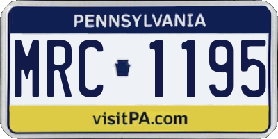 PA license plate MRC1195