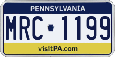 PA license plate MRC1199