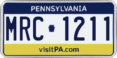 PA license plate MRC1211