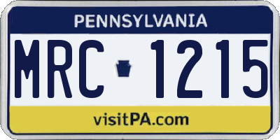PA license plate MRC1215