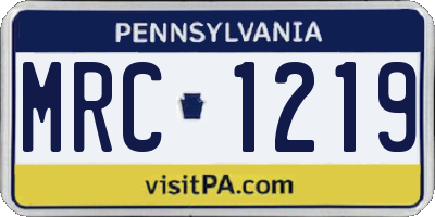 PA license plate MRC1219