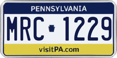 PA license plate MRC1229