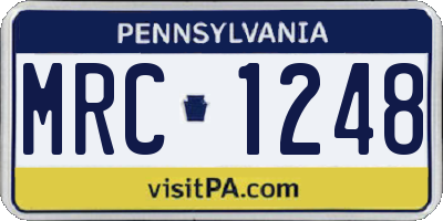 PA license plate MRC1248