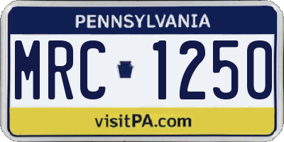 PA license plate MRC1250