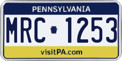 PA license plate MRC1253