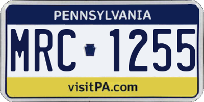 PA license plate MRC1255