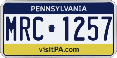 PA license plate MRC1257