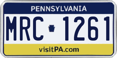 PA license plate MRC1261