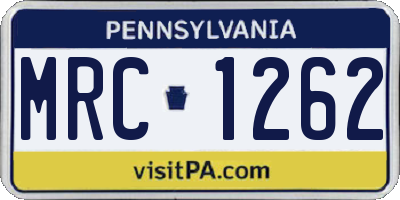 PA license plate MRC1262