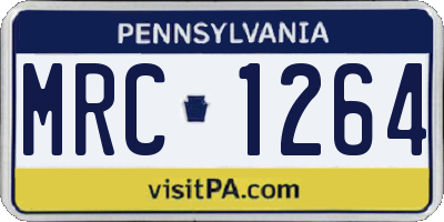 PA license plate MRC1264