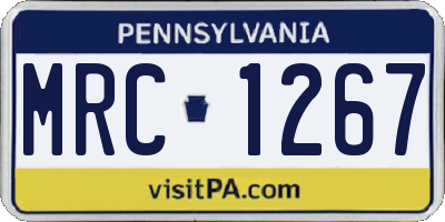 PA license plate MRC1267