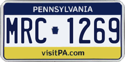 PA license plate MRC1269
